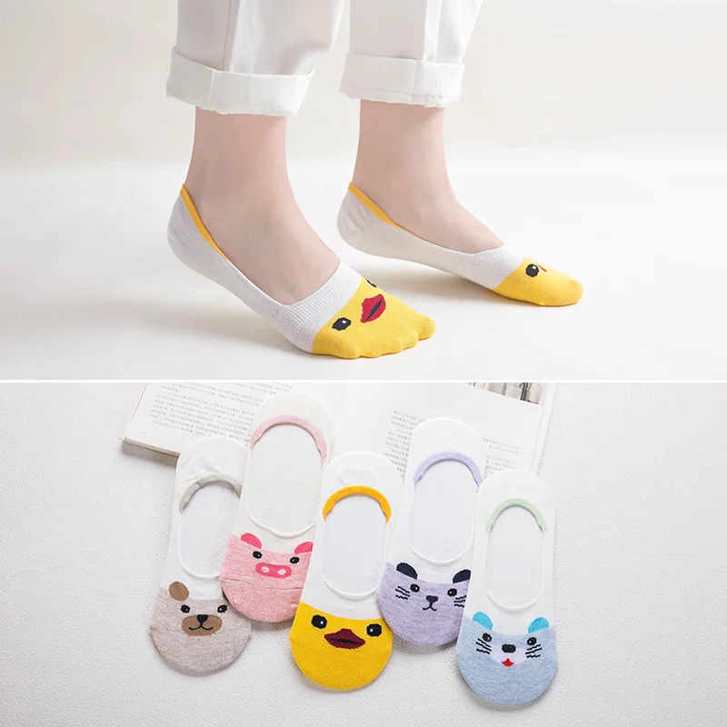 5 пар/лот Носки с рисунком кота лисы милые женские носки весенние забавные