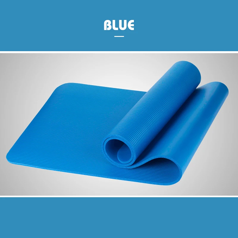 blue 1830*610*10 мм коврик для йоги, эластичные Нескользящие Коврики для фитнеса, гимнастики, сумка для переноски, толстый наколенник, коврик для упражнений - Цвет: blue