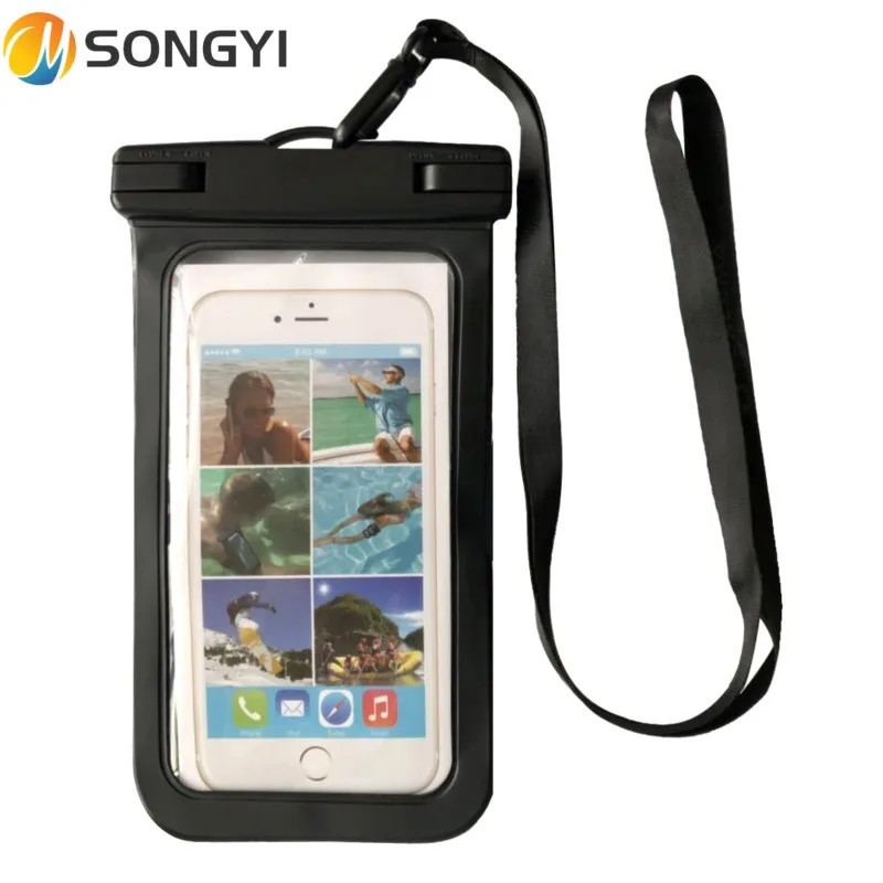 

SONGYI Durable Waterproof Phone Case Swimming Dry Bag Touch Sensitive TPU Unlocking Underwater Case Mobile Phone Shell Y21