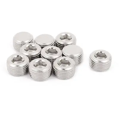 

1/2 BSP Thread 13mm Height Hex Socket Head Pipe Connector Fitting 10pcs