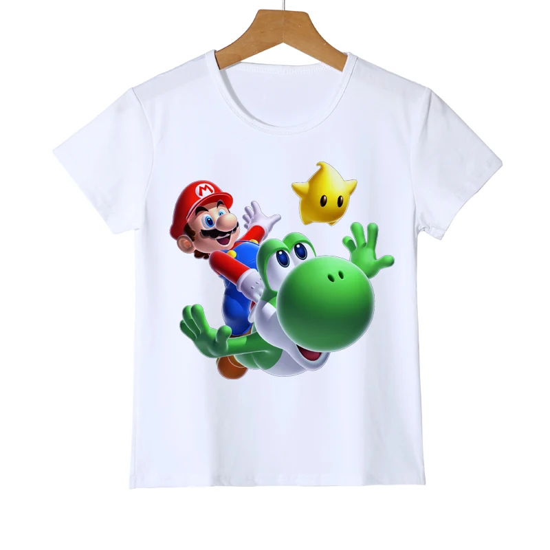 Детские футболки с принтом Super mario bros футболка для маленьких мальчиков и девочек