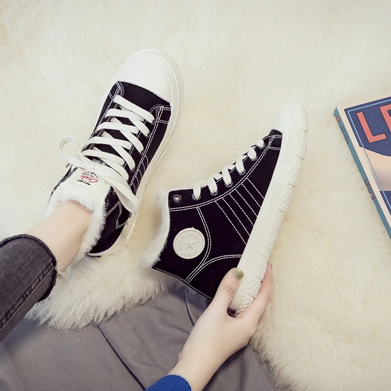 

2019 зимние Новые Теплые парусиновые туфли, повседневные туфли на плоской подошве, удобные кроссовки на шнуровке с закрытым носком, женская о...