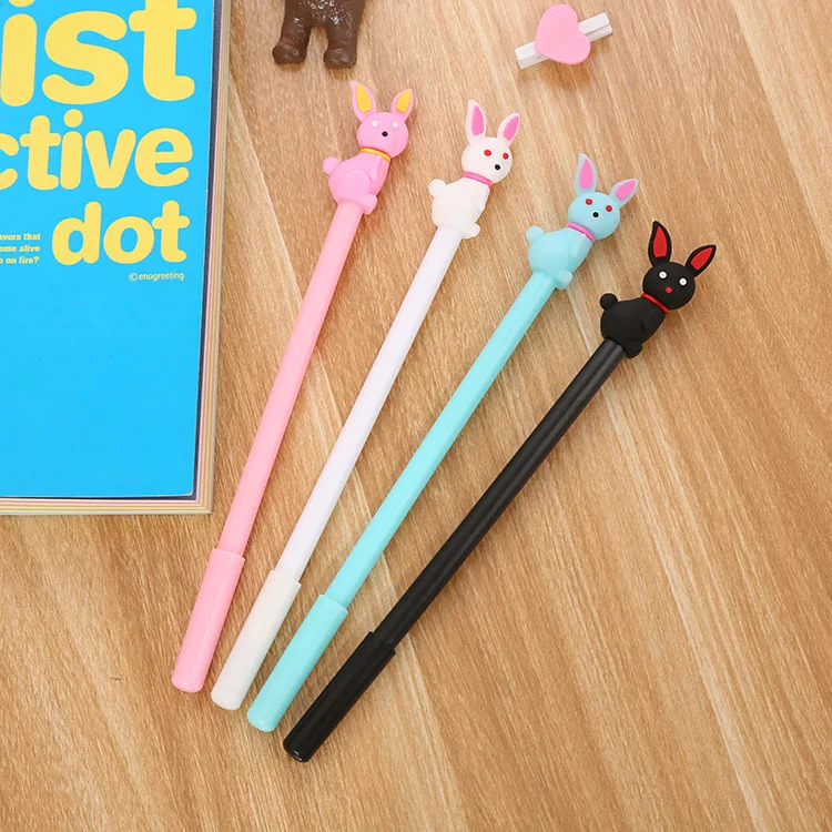 24 pcs Creative stationery gel pen cute primary school cartoon factory direct sales office supplies pen