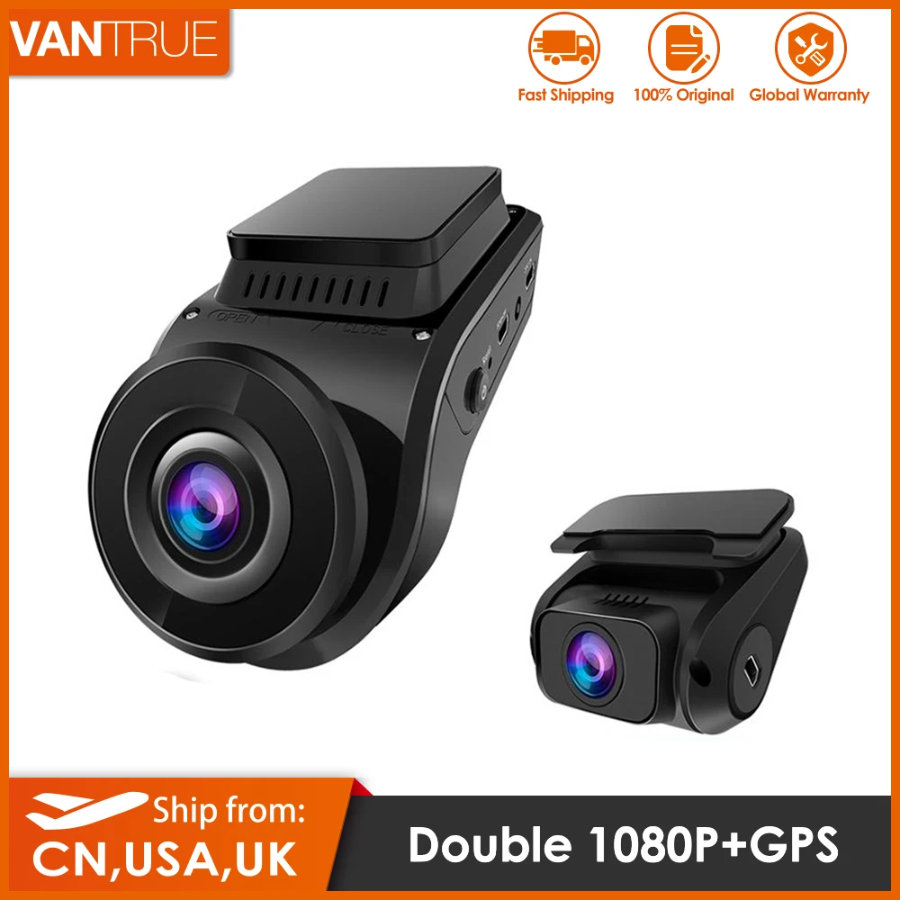 Vantrue S1 видеорегистратор передний и задний 1080P Автомобильный двойной с