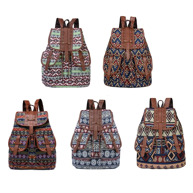 Fashionable New Ladies Backpack Canvas Printing Casual Student Travel Bag Small | Багаж и сумки