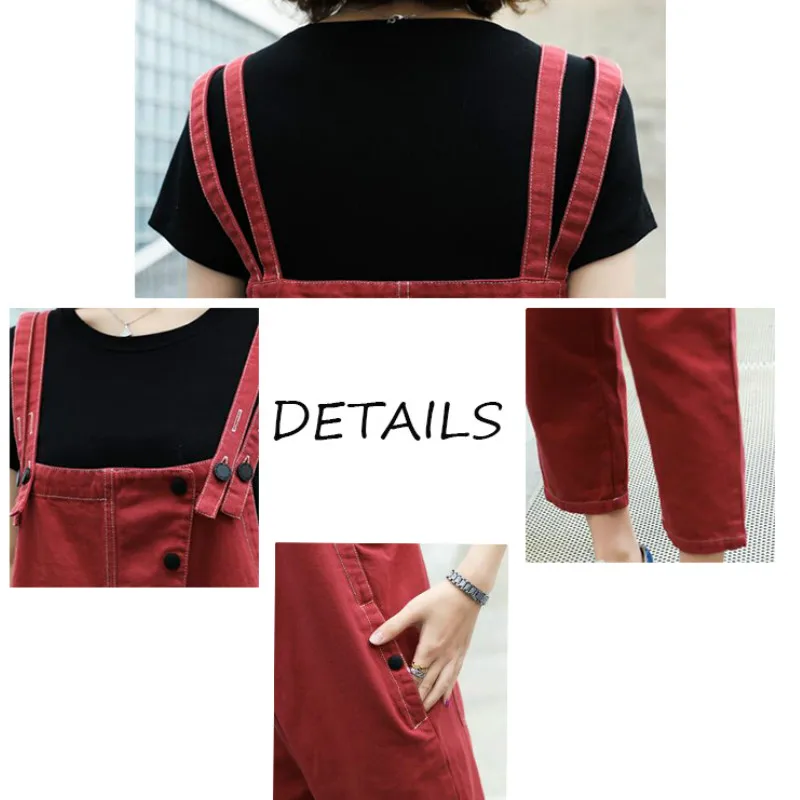 

Women Jumpsuits Ankle-length Buttons Denim Regular Fit Trendy Casual Womens Korean Style Streetwear Simple Chic All-match Daily