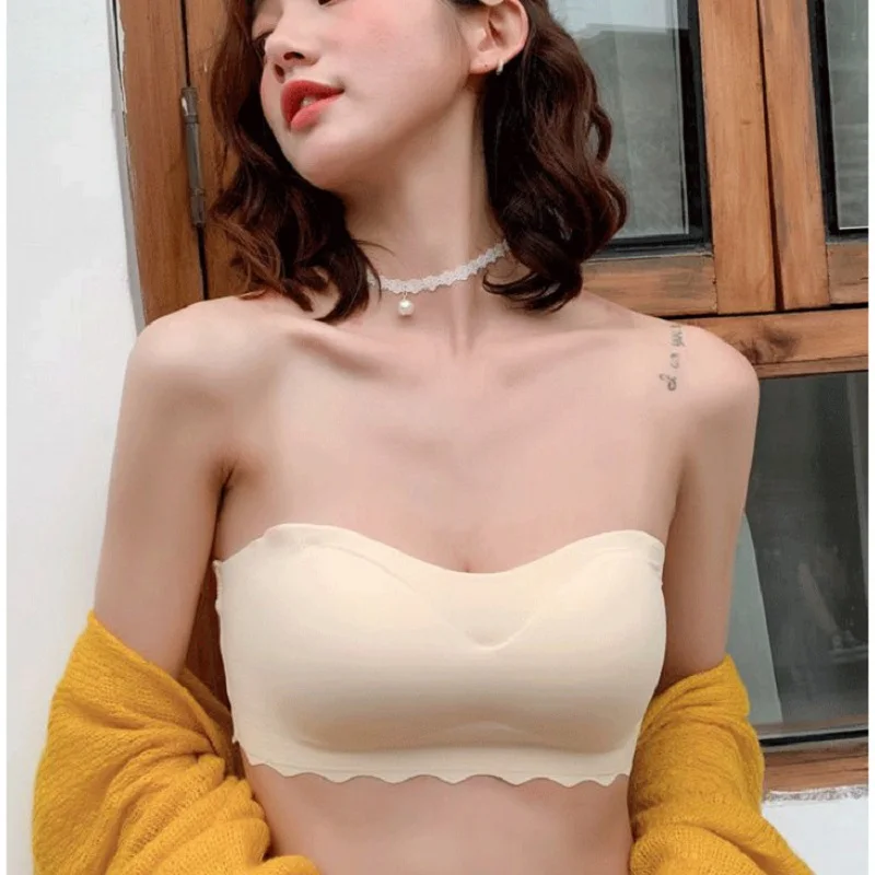 

2021 удобные Бюстгальтеры без бретелек для женщин, бюстгальтер без косточек, женское нижнее белье, сексуальные невидимые бюстгальтеры с откр...