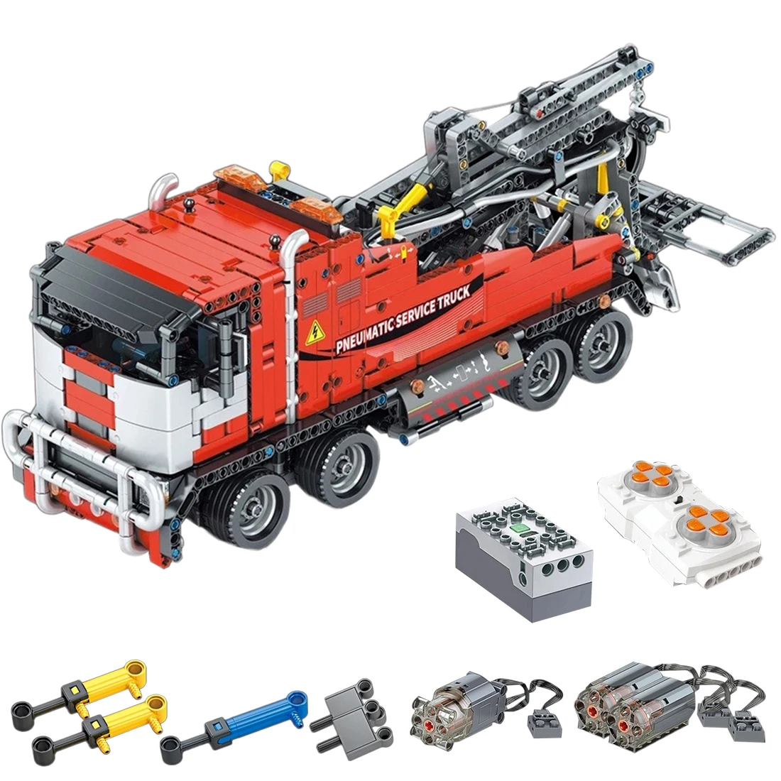 

1498 шт. беспроводной прицеп с дистанционным управлением MOC Engineering Series, пневматический грузовик, игрушечный автомобиль, подарок на 8 +