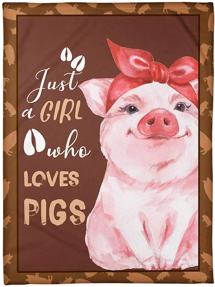 

Fleece Blanket Pig Just A Girl Who Loves Pigs Fleece Wearable Blanket Throw Gift for Christmas,Mothers Day,Birthday,Anniversary