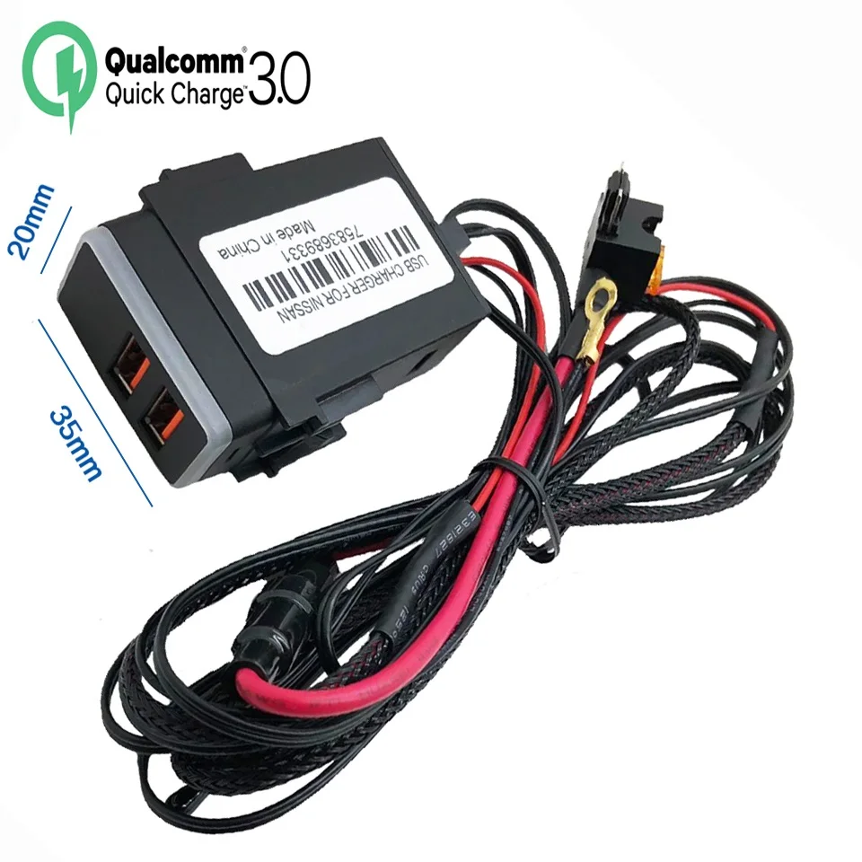 CHELINK 12 В QC3.0 Dual USB Автомобильное зарядное устройство с светодиодный вольтметр адаптер питания быстрая зарядка запас для Nissan