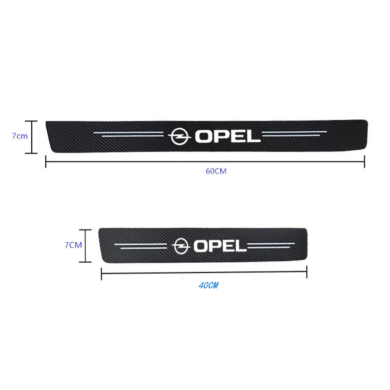 

4pcs Car Sticker Door Carbon leather Fiber Sill Plate For opel astra j corsa d astra astra k vectra bvectra b insignia vivaro