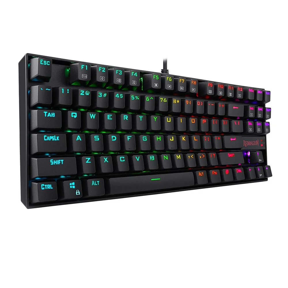 redragon kumara k552 rgb backlighting 87 key blue switches wired mechanical gaming keyboard k552rgb for pc gamers free global shipping