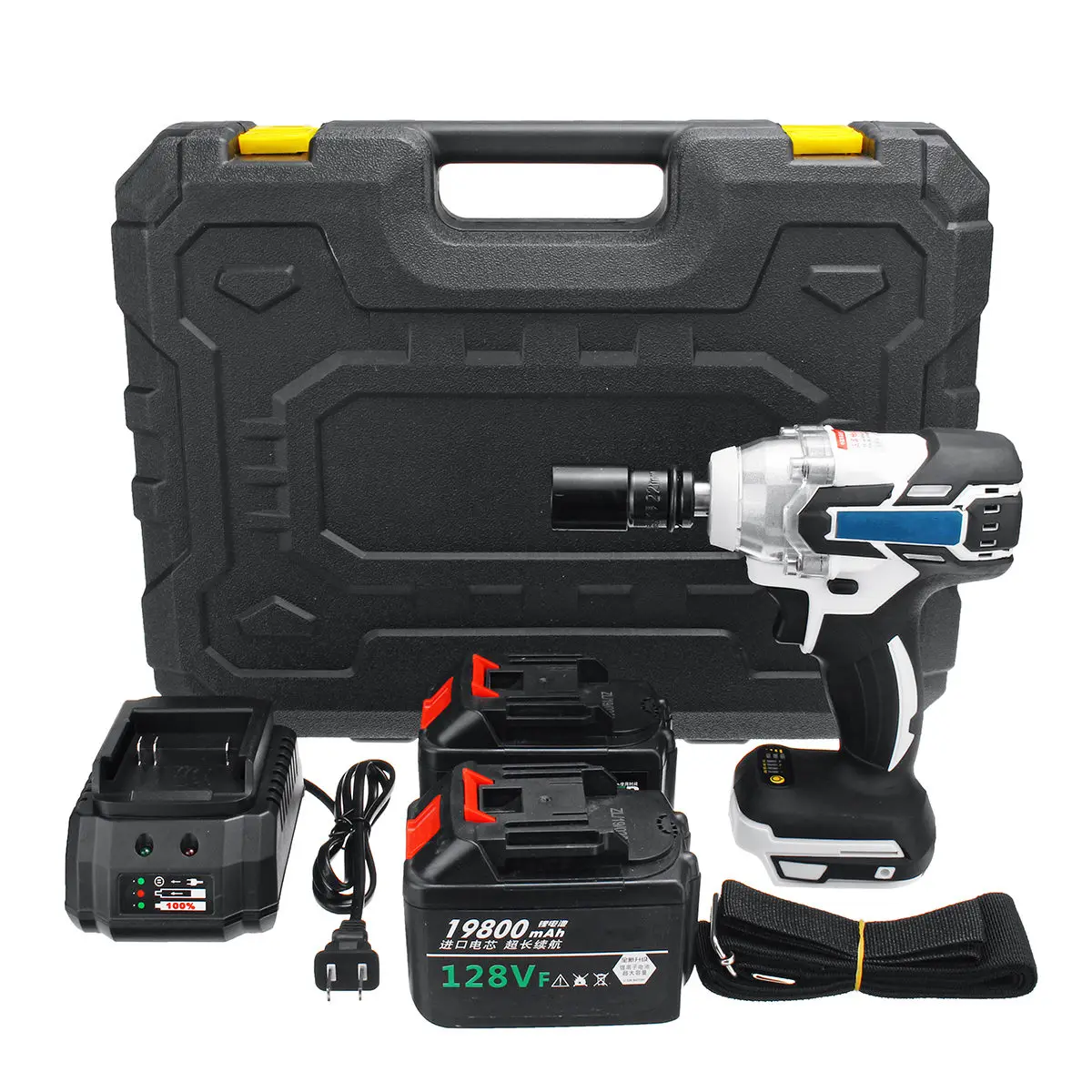 

3 in1 128V 1280W 240-520NM Electric Impact Brushless Drill Cordless Power Hammer Screwdriver Power Tools with 2 Battery 19800mAH