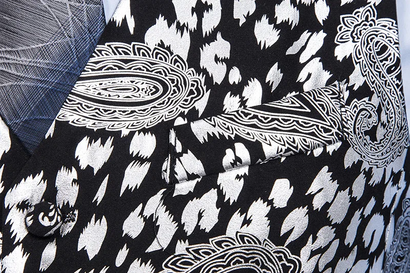 

Vest for Men Fashion Casual Bronzing Print Slim Top Male Personality Wild Vests Spring New Arrival Gold Silver