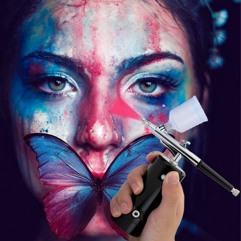 Набор аэрографов одиночный перезаряжаемый мини воздушный компрессор подходит