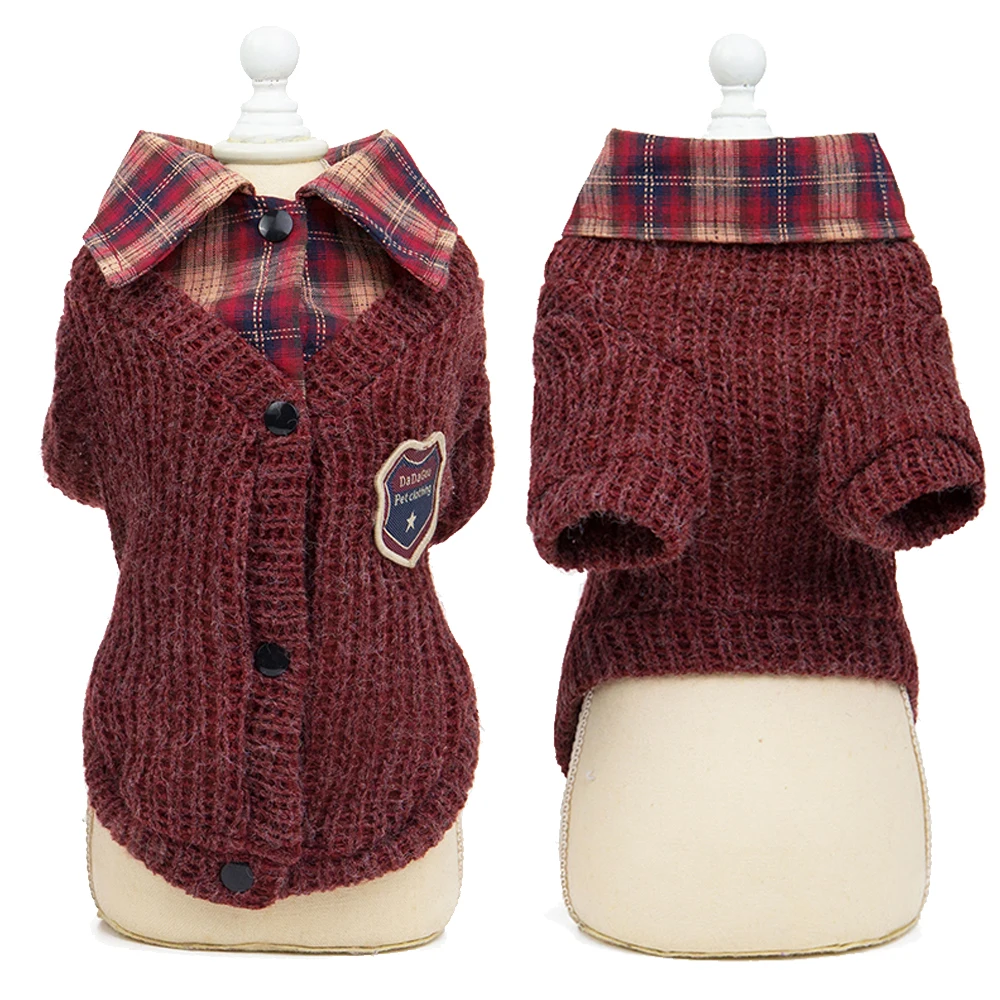 Французская одежда для бульдога маленьких собак свитер кошек и пальто зимняя