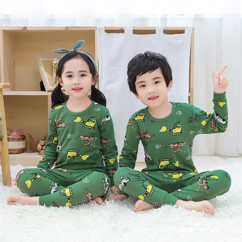 Girls' Autumn Pajamas Set children's pure cotton underwear baby home clothes children's autumn clothes and autumn pants 2-piece