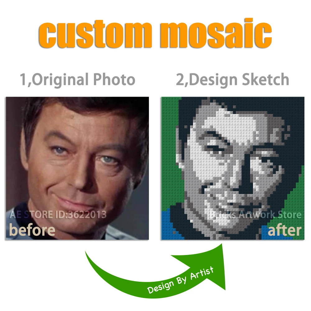 Уникальные идеи для подарка поп пиксель искусство портрет фото на заказ легкая