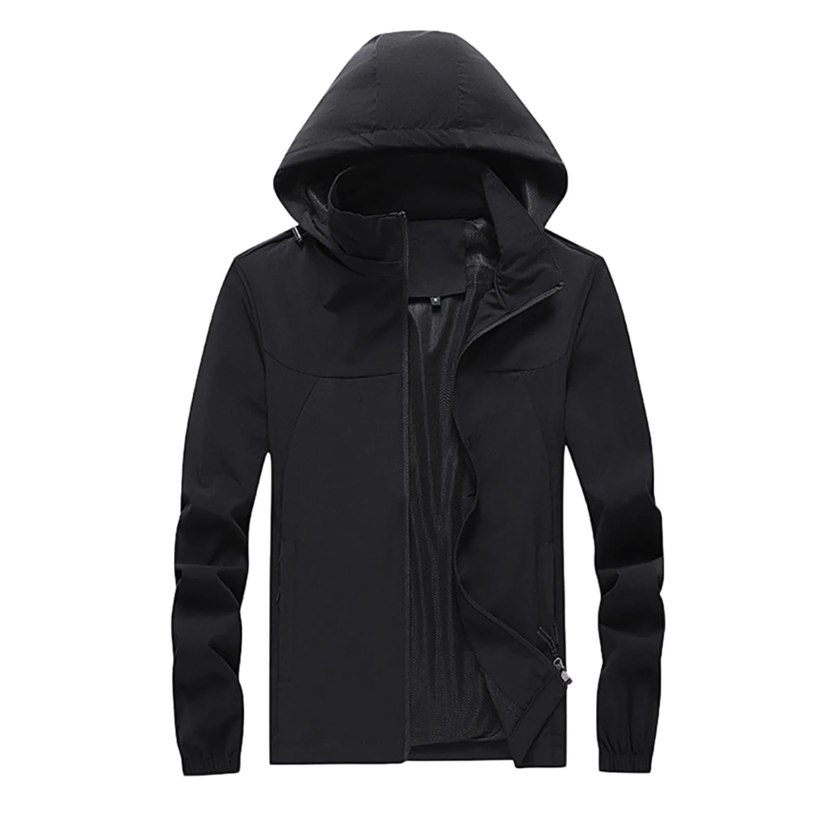 

Men Jackets Autumn Winter Detachable Hooded Waterproof Outdoor Thin Jacket Top Blouse Breathable Coat jaqueta masculina D915#