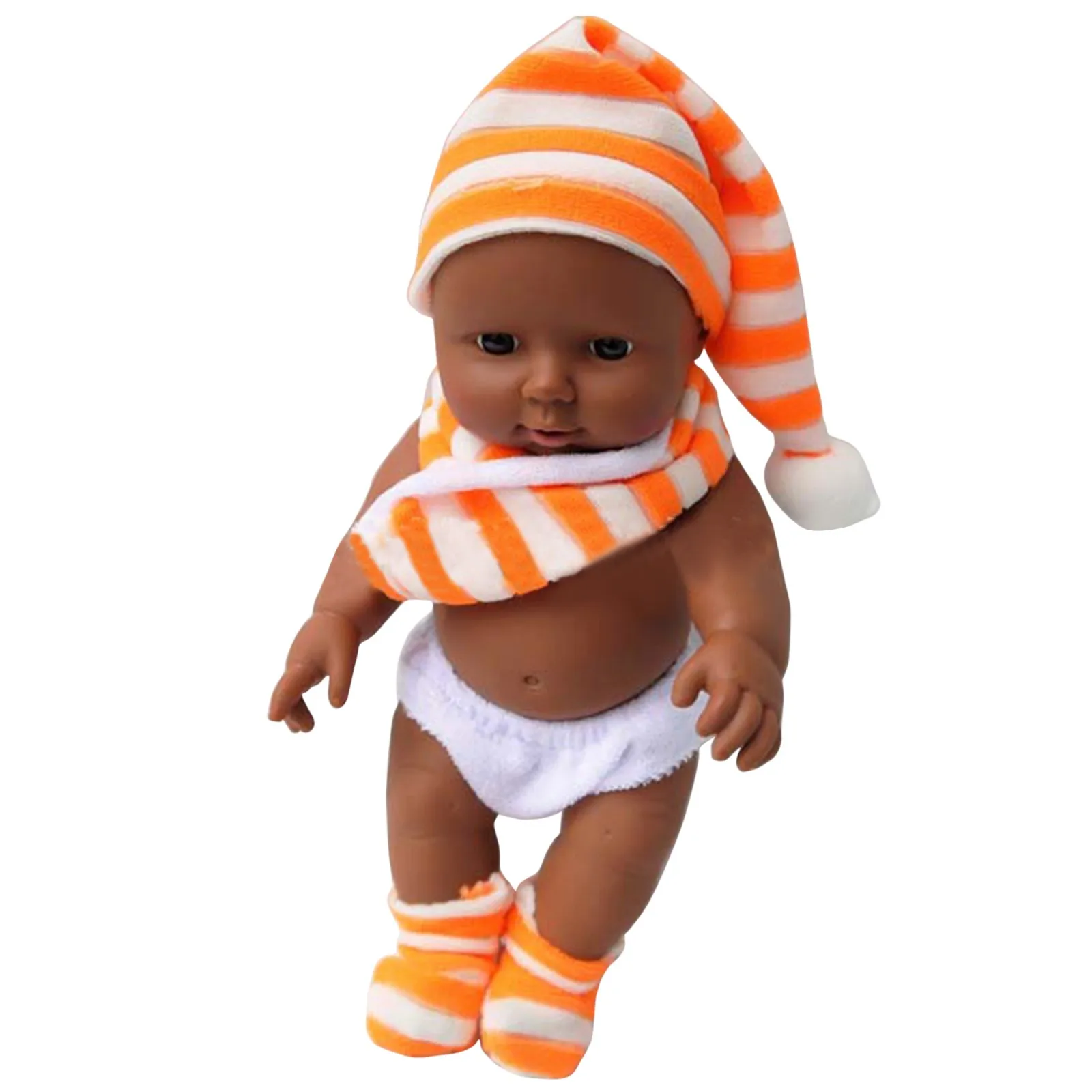 

Baby African Doll Toy Black Soft Children Baby Doll Toys Boys Girls Birthday Gift Movable Joint African Dolls For Todder 30cm
