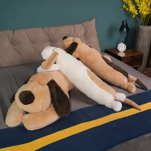 150 см гигантская милая мягкая пуховая хлопковая собачка, плюшевая кукла-подушка набивная кукла для питомца, детская подушка для сна, подарок...
