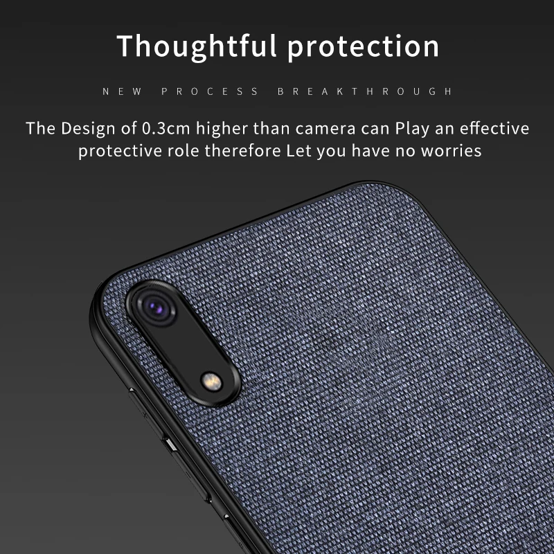 Cloth Fabric for huawei Y6 2019 case Luxury Cover Shockproof Hard Soft Frame Armor Case For Huawei |
