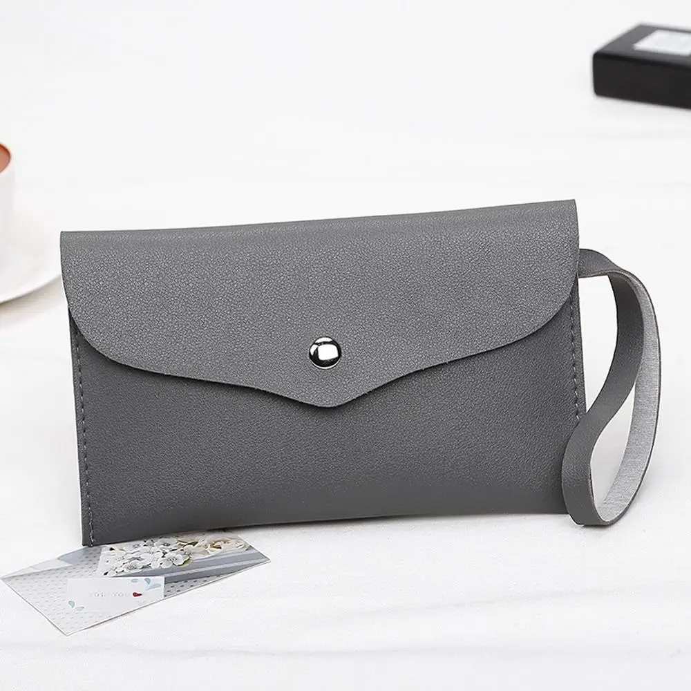 light gray Simple Designer Zipper Women Leather Slim Wallet Female Purse Clutch Thin Wristlet Phone Coin Credit Card Holder Dollar - Цвет: light gray