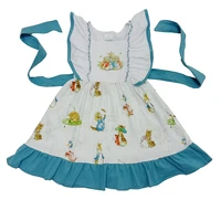 little kids girls easter dress adorable infant toddler girl bunny print short sleeve dresses with belt baby summer spring wear