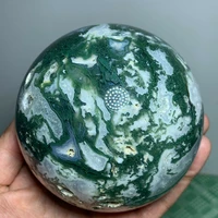 natural moss agate sphere crystal quartz sphere rock mineral reiki healing