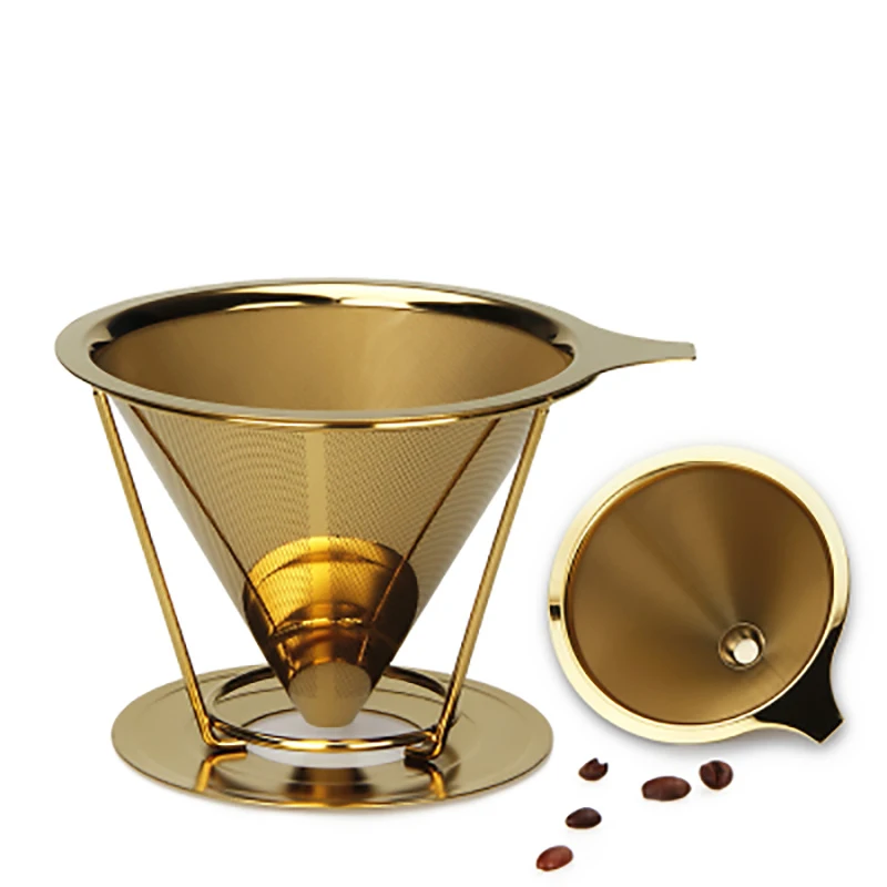 Многоразовая воронка металлический фильтр для кофе держатель из нержавеющей