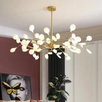nordic living room bedroom led firefly ceiling chandelier modern minimalist romantic flower indoor chandelier lamps