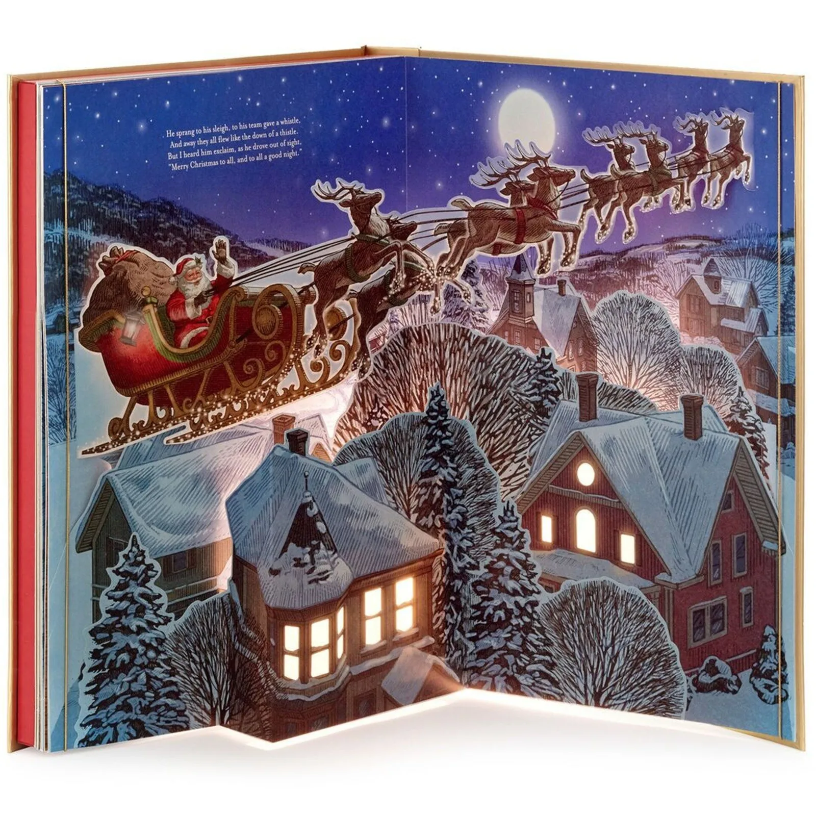 Christmas 3D Music Lighted Story Book The Night Before Pop-up With Light And Sound New Year Gift For Children | Игрушки и хобби