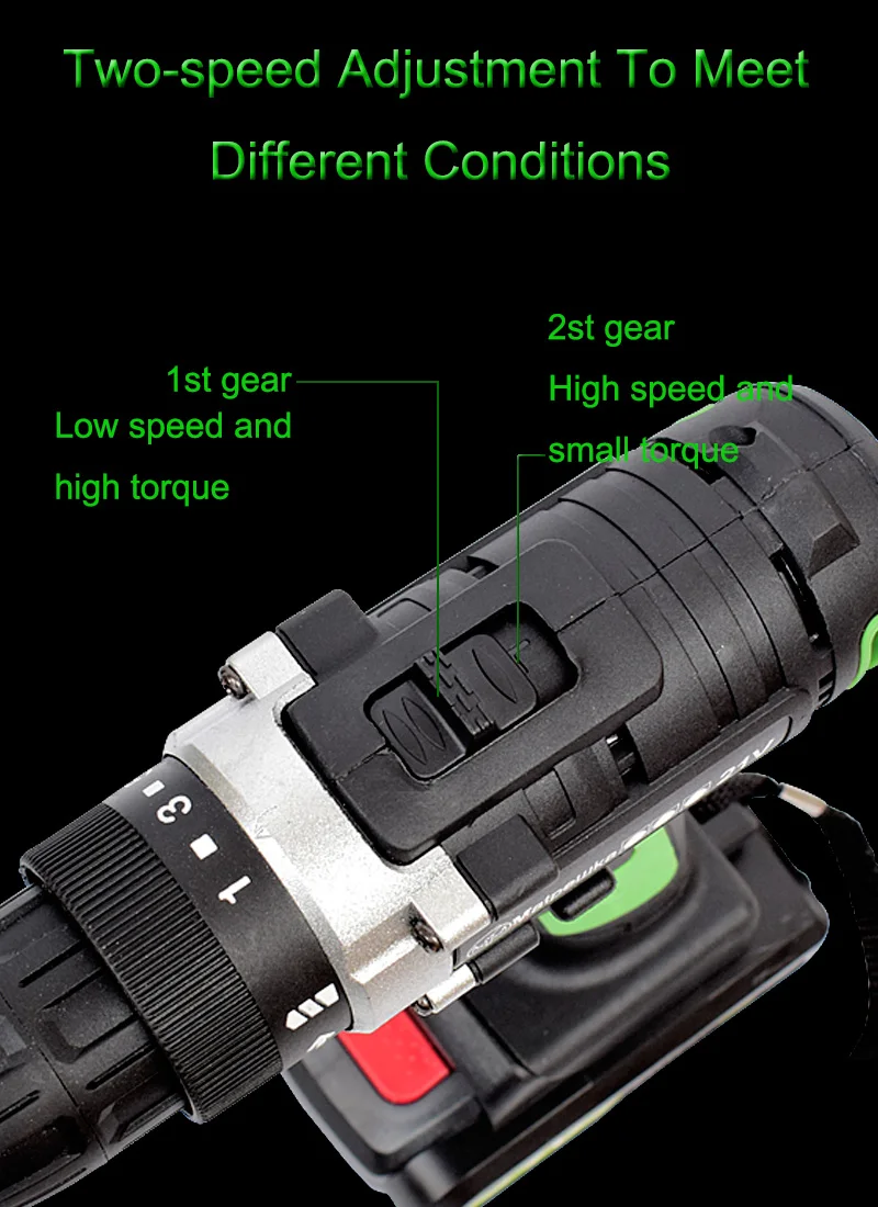 21V Power Tools Household Cordless Electric Screwdriver Lithium-ion Battery Screwdriver Rechargeable Mini Electric Drill+ Gift