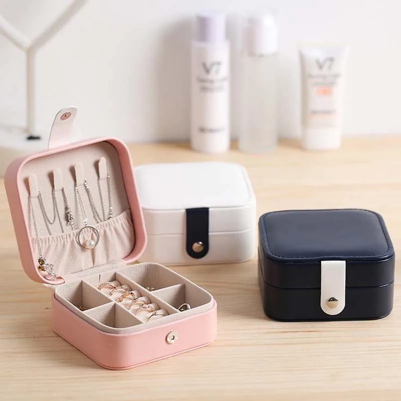 

Jewelry Box Earring Display Travel Jewelry Case Boxes Portable Jewelry Box PU Leather Storage Jewelry Organizer