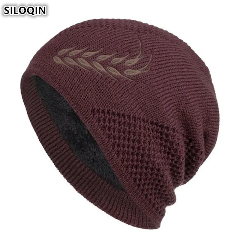 

SILOQIN 2019 New Men Simple Retro Beanies Hat Velvet Thick Warm Knitted Hat Trend Couple Ski Cap Women's Winter Warm Beanie Hats