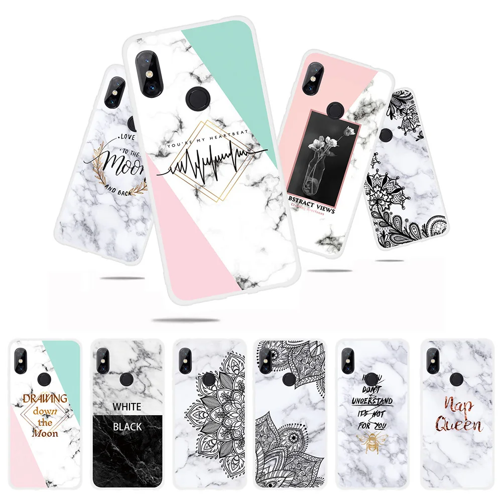 Marble Geometry Soft Case for Xiaomi Mi 9 8 SE A2 Lite Silicone Cover Cases Redmi Note 7 6 Pro 6A 5A 4X 4A 5 Plus |