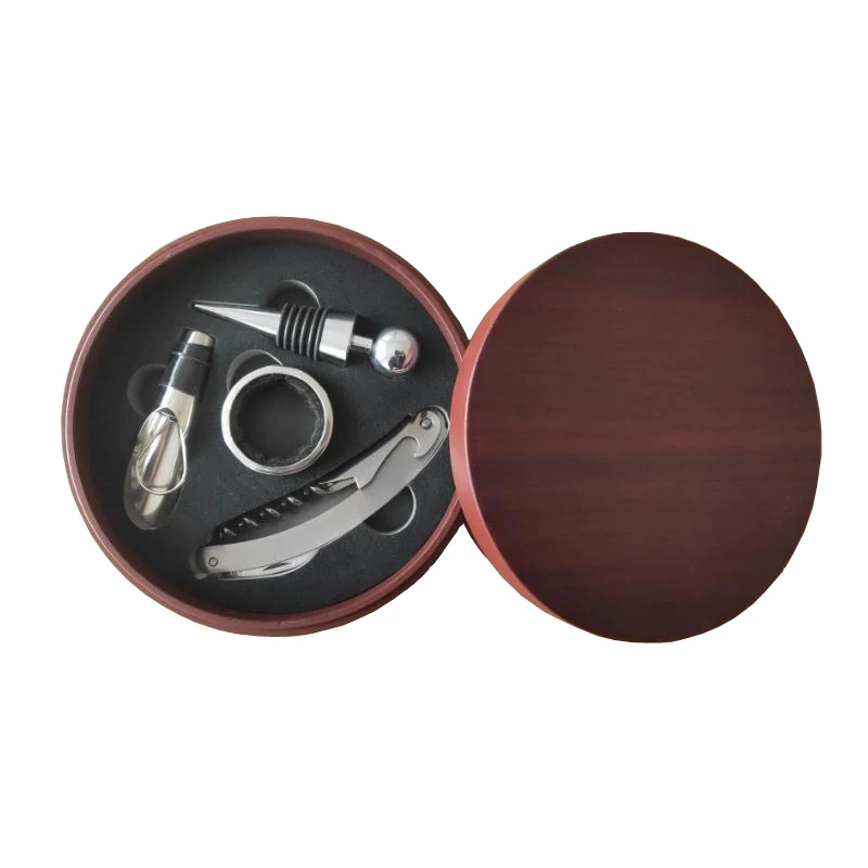 

4 pcs/set Wooden Box Rabbit Head bottle Opener Red Wine Opener Stainless Steel Pourer Wine Ring Bottle Plug Wine Bottle Opener