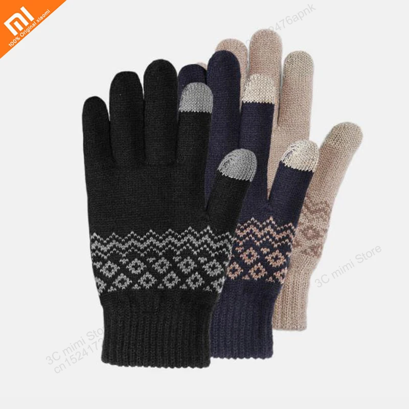 Xiaomi зимние мужские и wo плюс бархатные сенсорный экран теплые перчатки для IOS Android