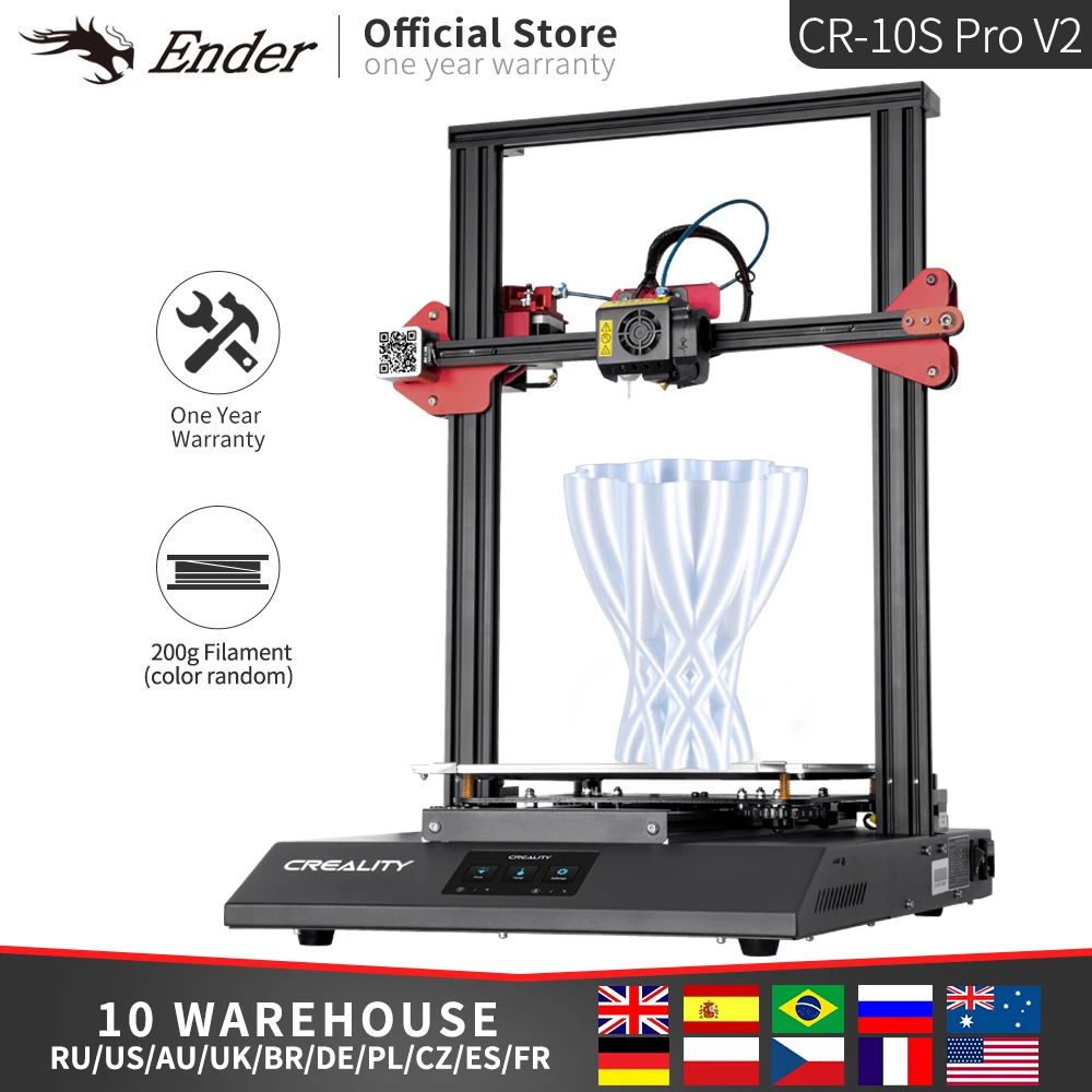 3D принтер CR-10S Pro V2 сенсорный ЖК-экран авто BL Touch MeanWell источник питания для