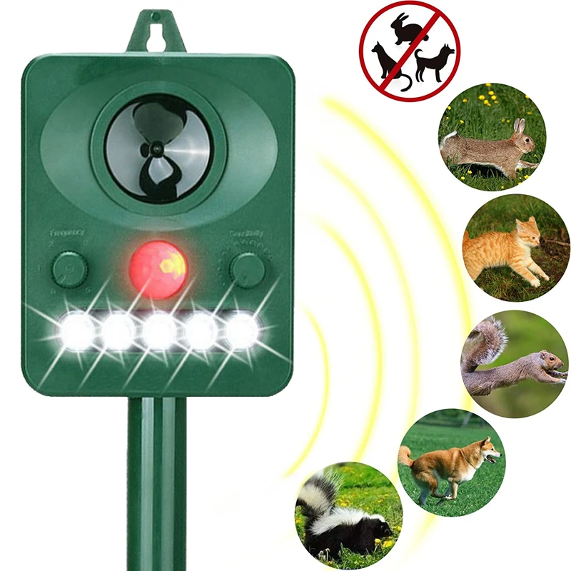 Ультразвуковой отпугиватель животных на солнечной батарее птиц кошек собак для