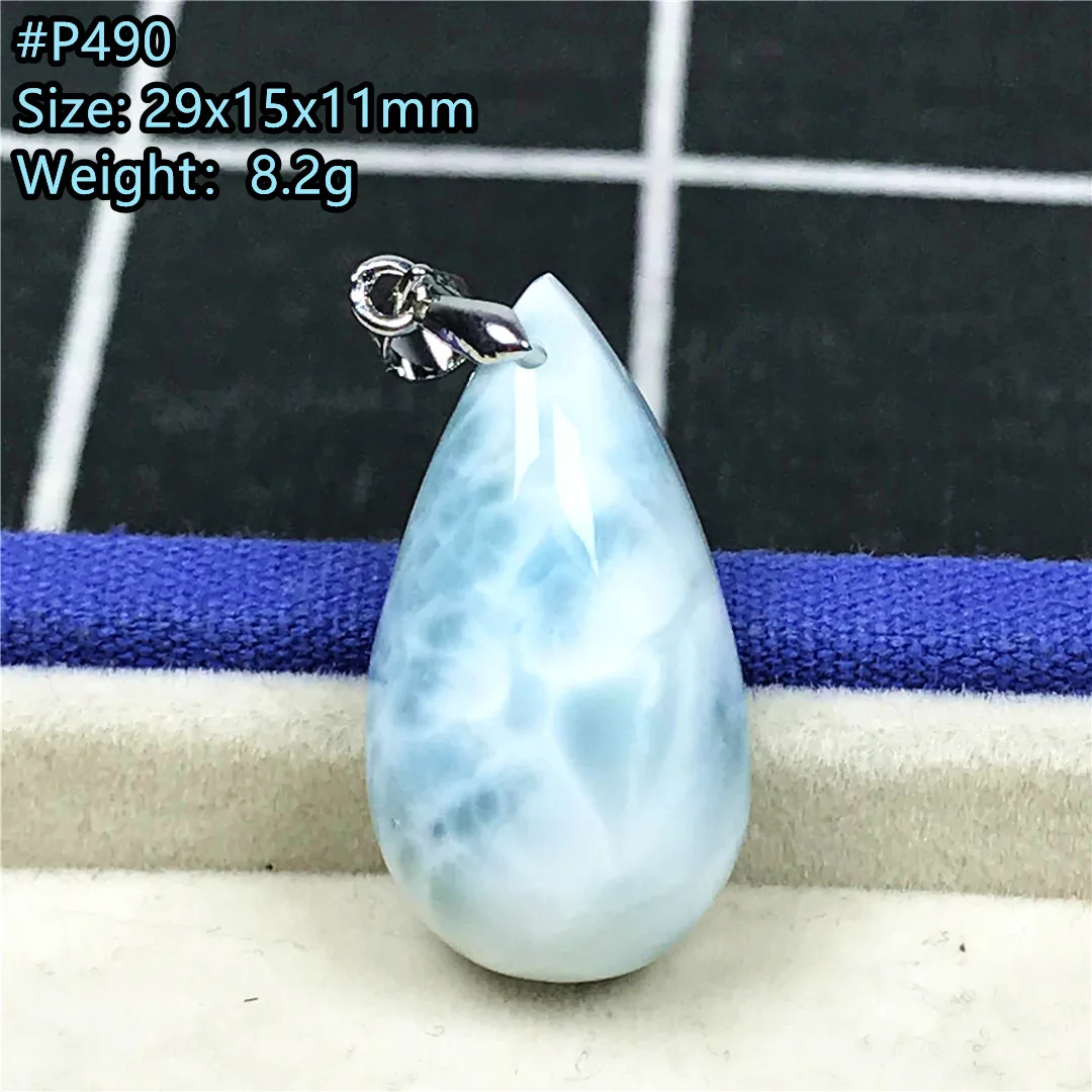 Натуральный Синий Larimar ожерелье кулон ювелирные изделия для женщин и мужчин