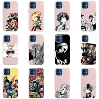 my hero academia phone case candy color for iphone 11 12 mini pro xs max 8 7 6 6s plus x 5s se 2020 xr anime cartoon funda coque