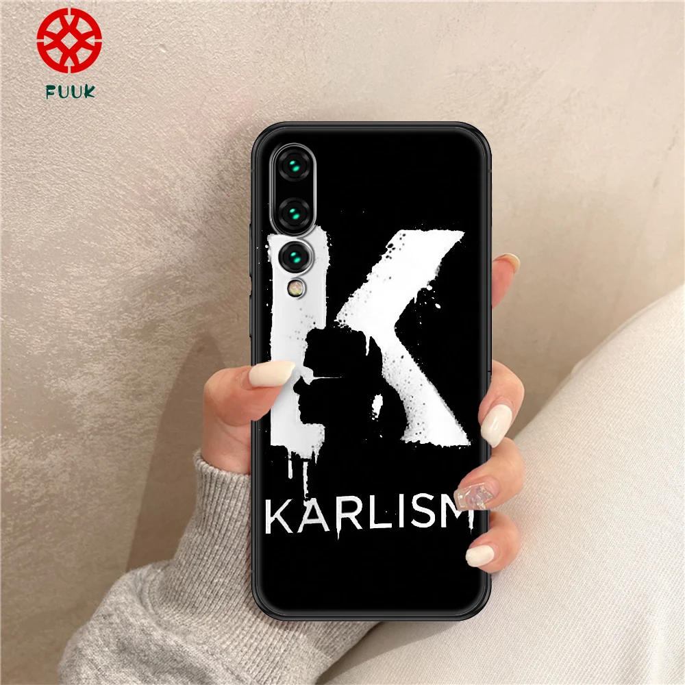

Lagerfeld Brand Designer KARLs Phone case For Huawei P Mate P10 P20 P30 P40 10 20 Smart Z Pro Lite 2019 black luxury back