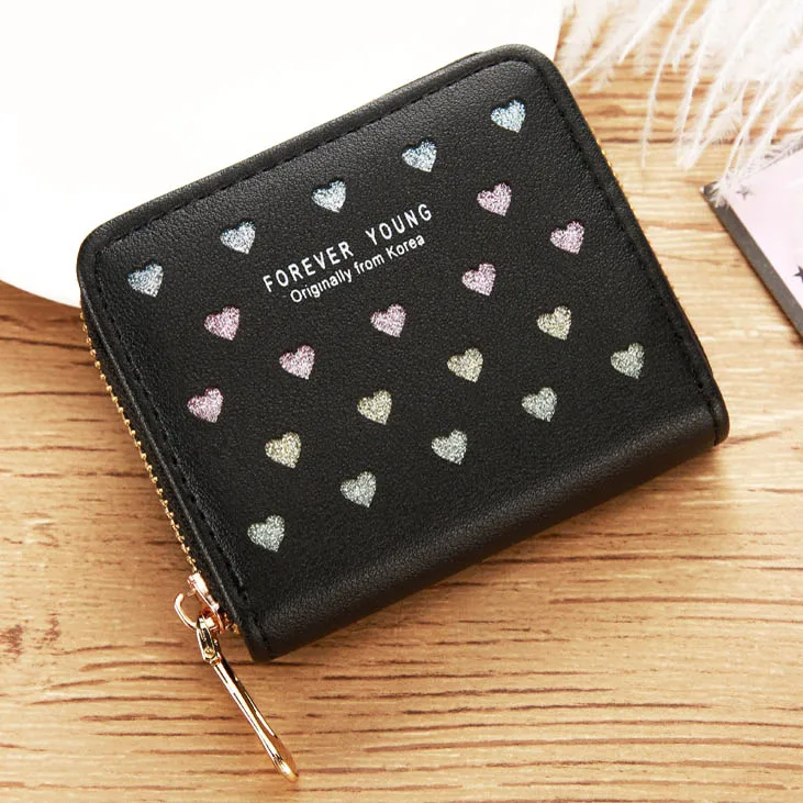 

Purse Bag Wallets Lady Zipper Coin Purses Cards Holder Money Bags Woman Wallet Poucht Girls Heart Purses Notecase Mini Flap Bag