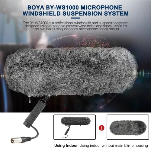 BY WS1000 профессиональные микрофоны Blimp ветровое стекло подвеска системы forShot
