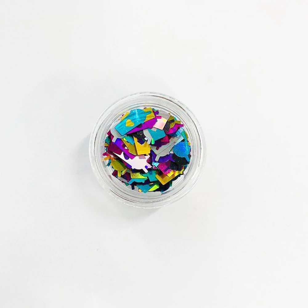 PrettyG 1 коробка разноцветная кофейная чашка Форма ногтей блестками и пайетками для