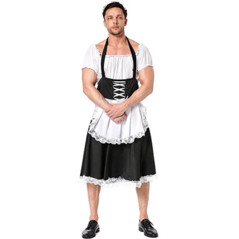 

2021 New Maid Caspress Dress Men's Dress Women's Dress Suspender Adult Dress Lolita Dress Black and White Dress