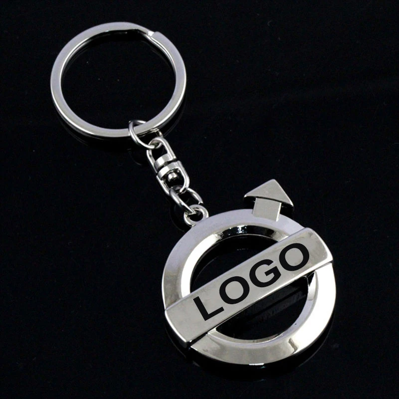 Креативный металлический брелок с вырезами и черным буквенным логотипом для Volvo