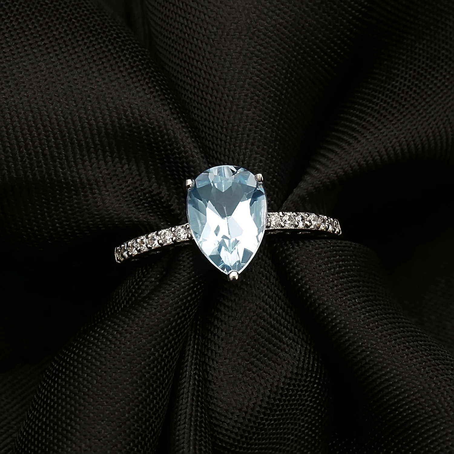 Gem's Ballet 2.42Ct натуральный Небесно-Голубой топаз драгоценный камень кольцо для женщин обручальное кольцо 925 пробы серебро хорошее ювелирное изделие