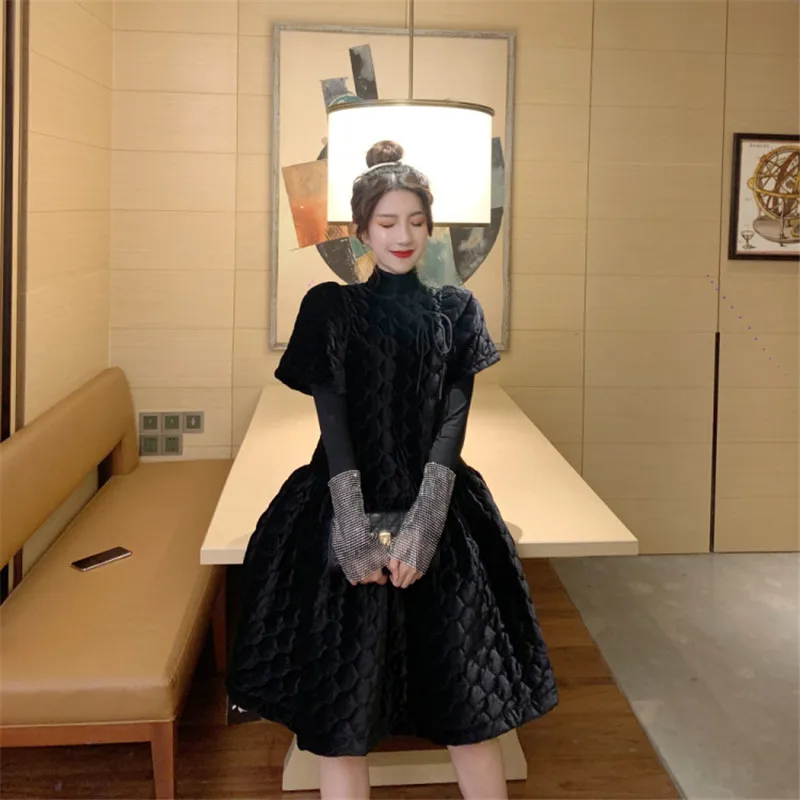 Осенне-зимняя корейская модная юбка Vestidos женское платье из двух частей комплекты